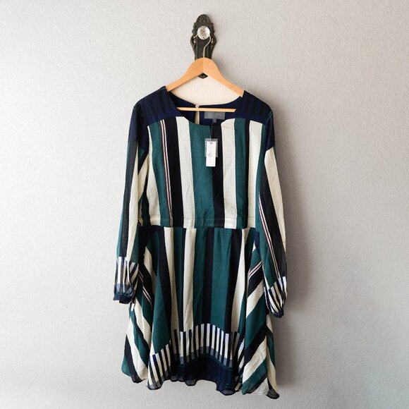 NWT Anthropologie Sunday in Brooklyn Leger Dress Size Large Multicolor Striped - Picture 1 of 9